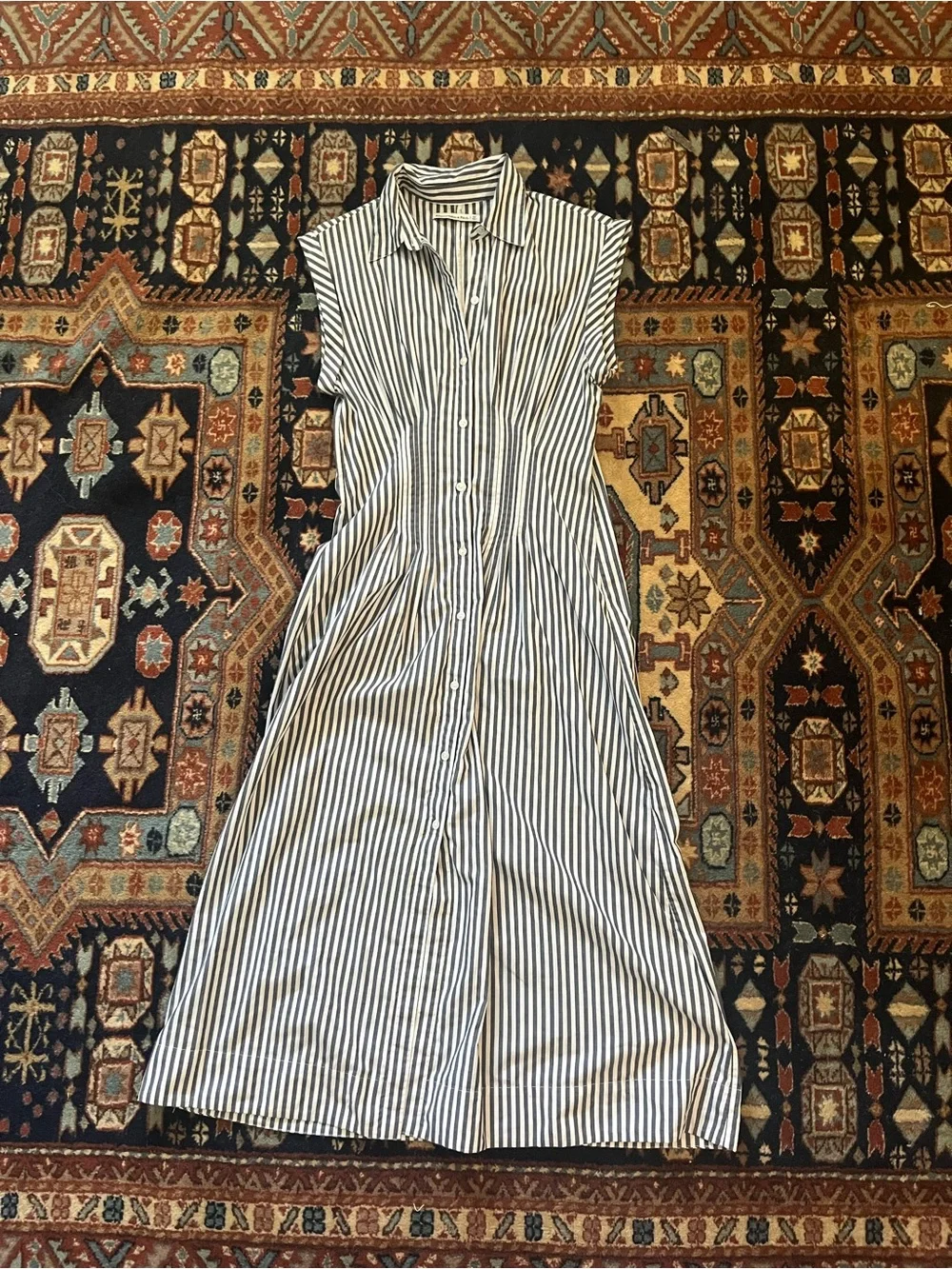 Abercrombie & Fitch blue Striped Button Down Dress small Tall